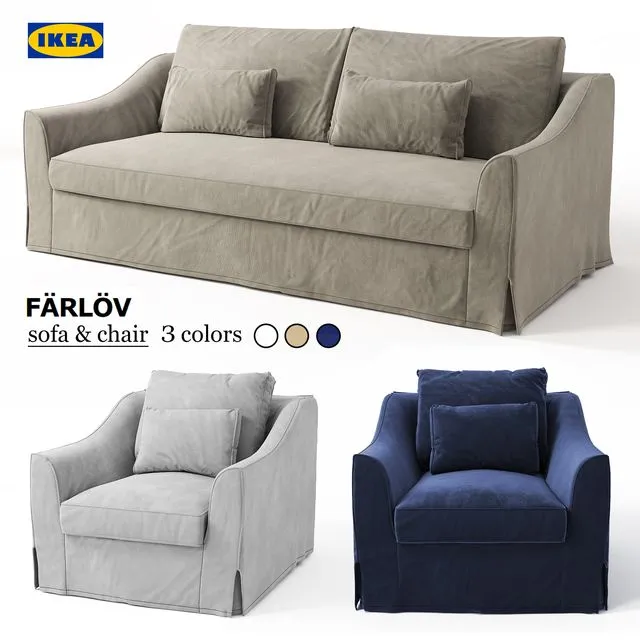 Sofa & chair Ikea FARLOV 3D Model