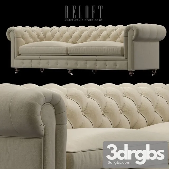 Sofa chesterfield kingston 56860561 blsa 2 3D Model Free
