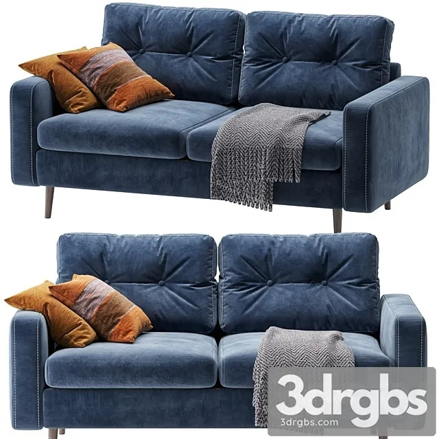 Sofa Deans Mini Velvet Blue 3D Model Free