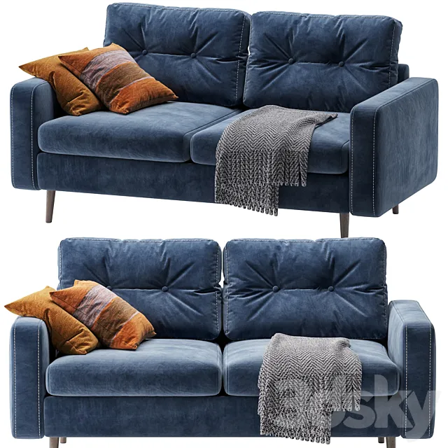 Sofa Deans Mini Velvet Blue 3DModel