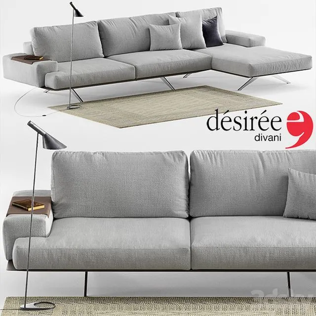 Sofa Desiree Platz Soft lamp Louis Poulsen AJ carpet Crate&Barrel 3D Model
