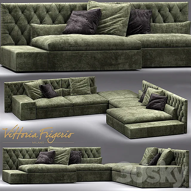 Sofa Dominio capitonne Frigerio Salotti 3DModel