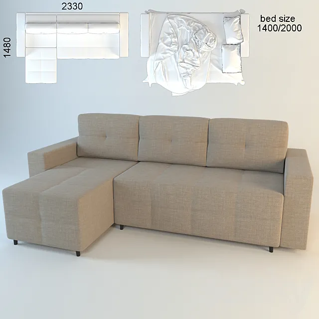 Sofa Domino 3D Model