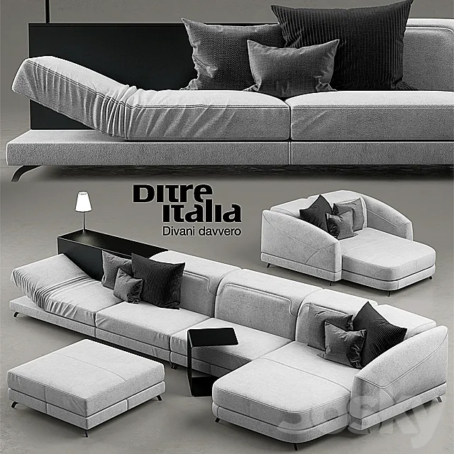Sofa Dunn pelle ditre italia 3DModel