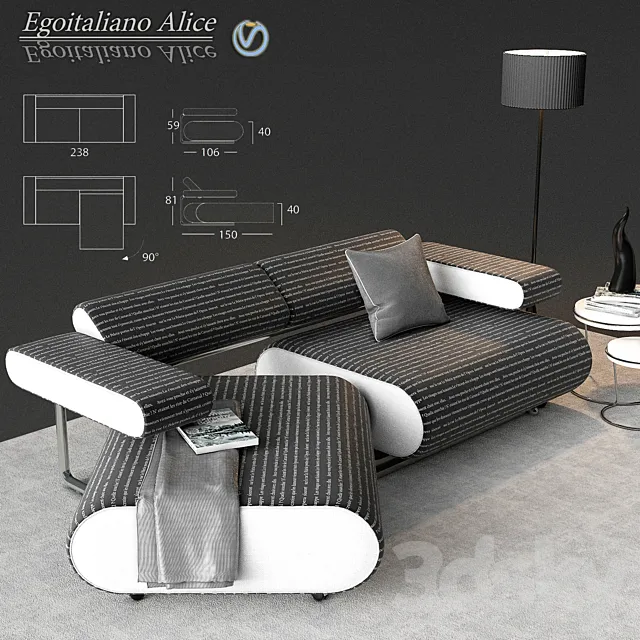 Sofa Egoitaliano Giulio Manzoni Alice 3D Model