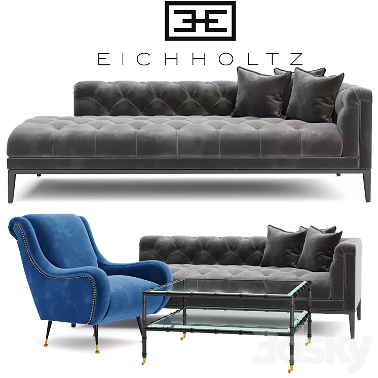 Sofa Eichholtz 111399 Cesare right 3D Model