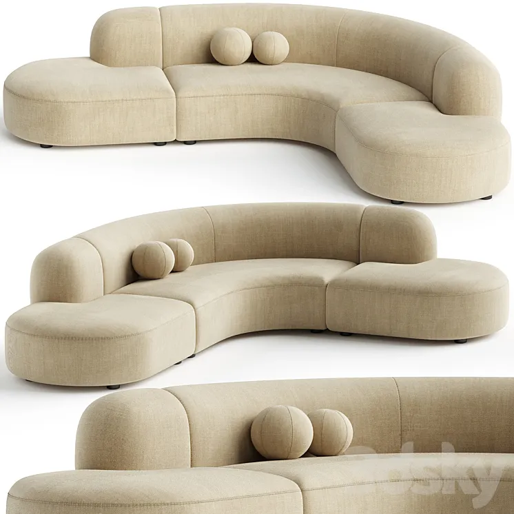 Sofa Eichholtz Sofa Bjorn Boucle Sand 3D Model Free