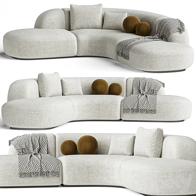 Sofa Eichholtz Sofa Bjorn Boucle Sand 3D Model Free