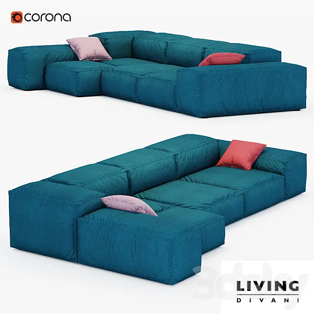 Sofa Extrasoft Living Divani 3D Model