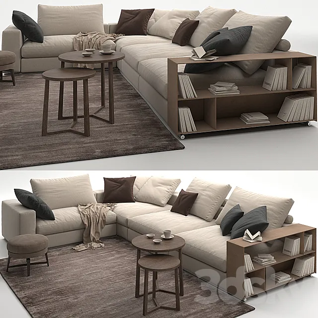Sofa Flexform Groundpiece 3D Model