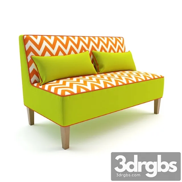 Sofa For Coffee Bar Restaurant 3D Model Free