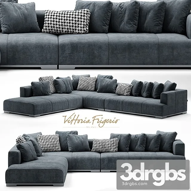 Sofa frigerio salotti attico 2 3D Model Free