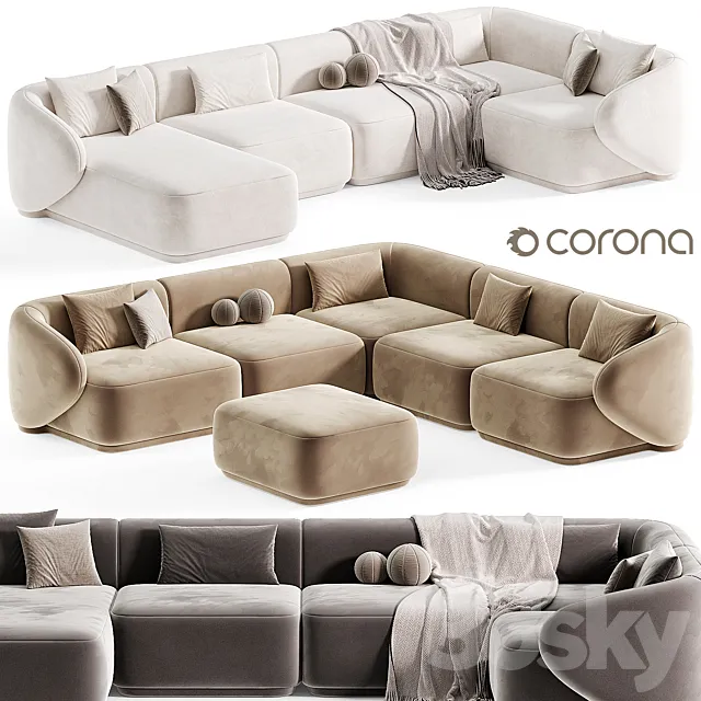 Sofa GAITANO U Modern By Lusso living 3D Model