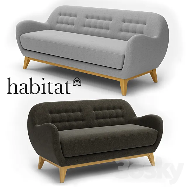 sofa Habitat Collection Balthasar Fabric 3D Model