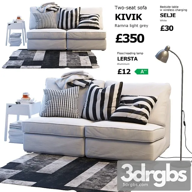 Sofa Ikea Kivik 1 3D Model Free