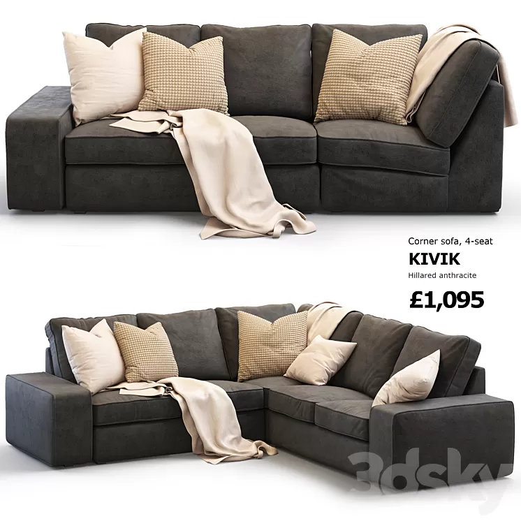Sofa Ikea Kivik 4 3D Model