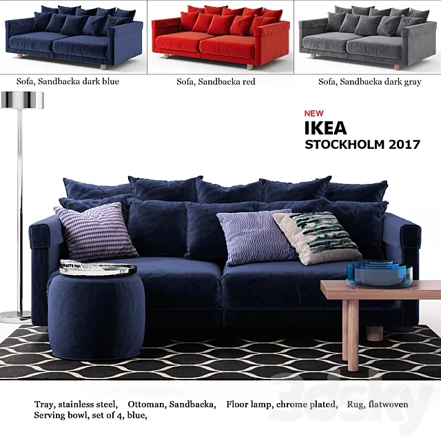 Sofa Ikea STOCKHOLM 2017 _ IKEA STOCKHOLM 2017 3D Model