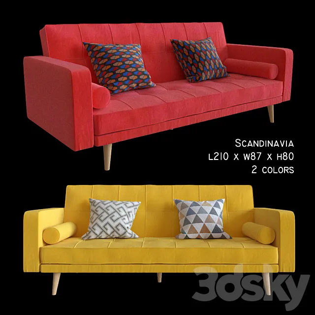 Sofa Imodern Scandinavia 2 colors 3D Model