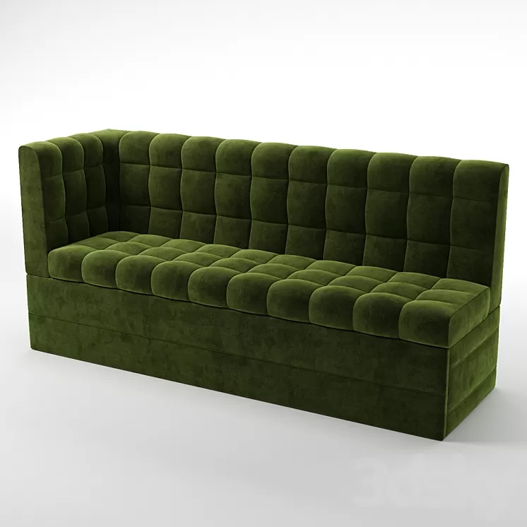 Sofa kitchen corner Breeze velveteen green and beige 3D Model
