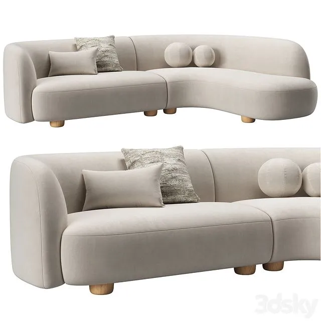 Sofa Laurent 2-Piece by West Elm 3D Model