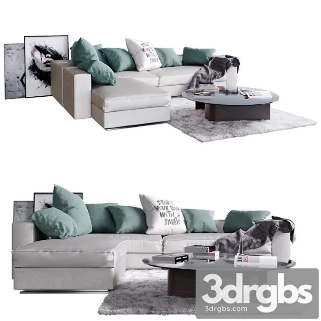 Sofa leonard minotti 2 3D Model Free