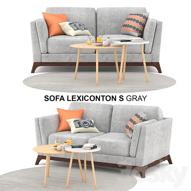 Sofa Lexiconton S GRAY 2-seater 3DModel