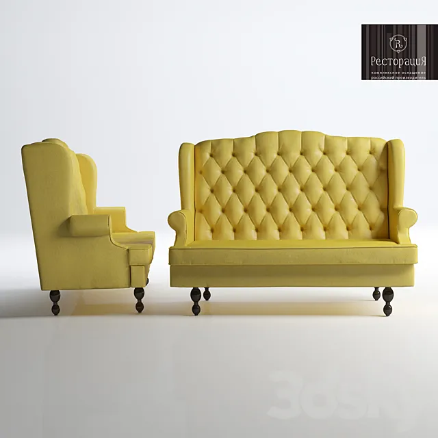 Sofa LIVERPOOL for restaurants cafes 3D Model