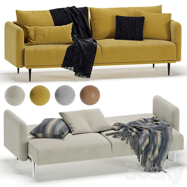 Sofa Loft Sayle Barhat Emerald / Диван Сайле 3D Model Free