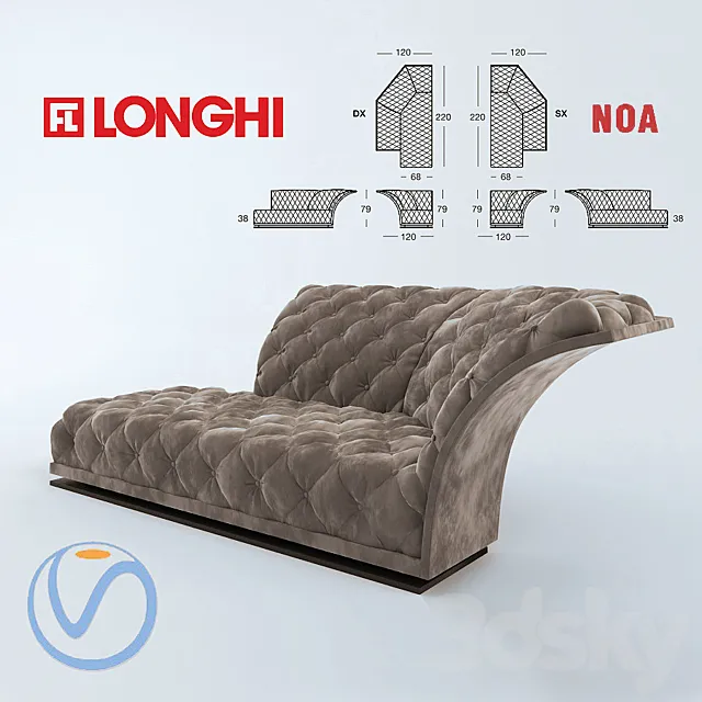 Sofa Longhi Noa 3D Model