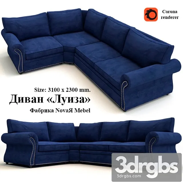 Sofa Louise Corner 3D Model Free