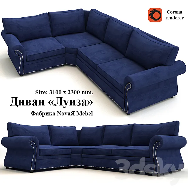 Sofa "Louise" corner 3D Model