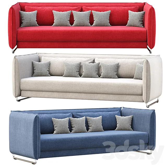 Sofa Metro by Softline _ Three-seater fabric sofa 3D Model