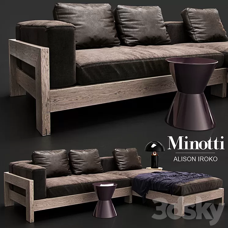 Sofa Minotti ALISON IROKO 3D Model