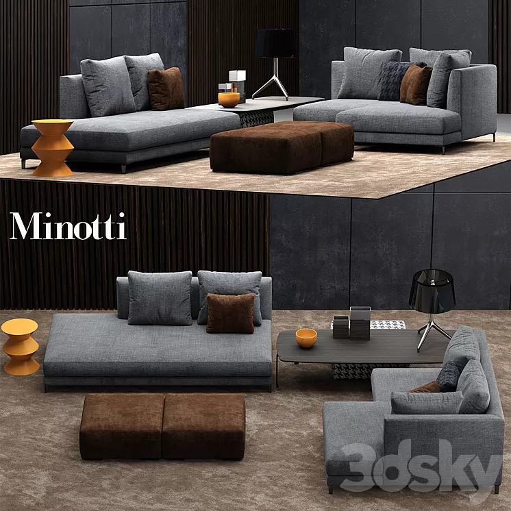 Sofa minotti allen 3D Model