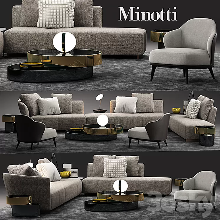 Sofa minotti lounge seymour 3D Model