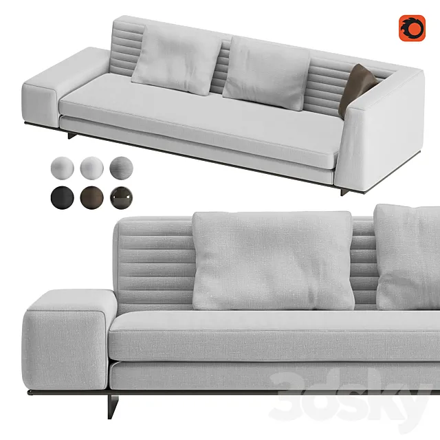 Sofa Minotti Roger Suite High Square Mix 3DModel