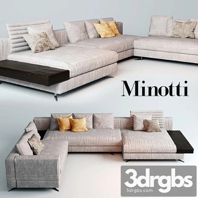 Sofa Minotti White 3D Model Free