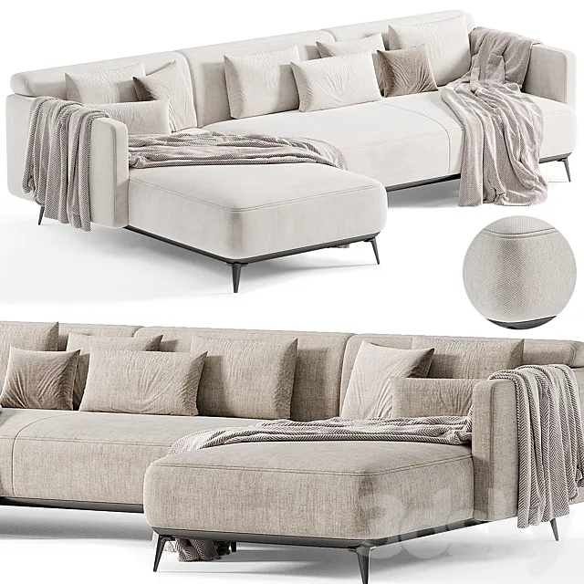 SOFA MODENA WITH RECREATION MODULE By Boconcept 3D Model