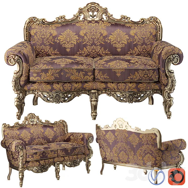 Sofa Modenese Gastone Villa Venezia 3D Model Free