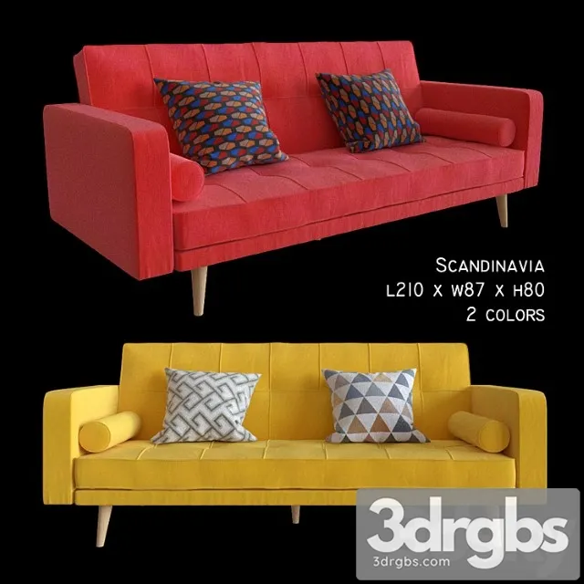 Sofa Modern Scandinavia 2 Tsvtea 1 3D Model Free