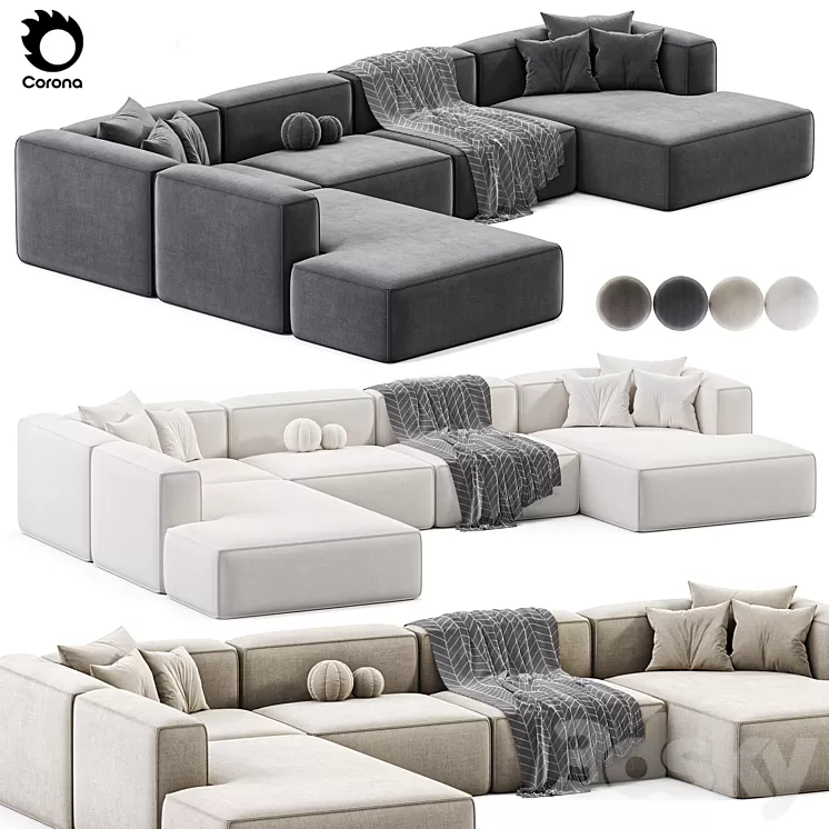 Sofa modulova 3D Model Free