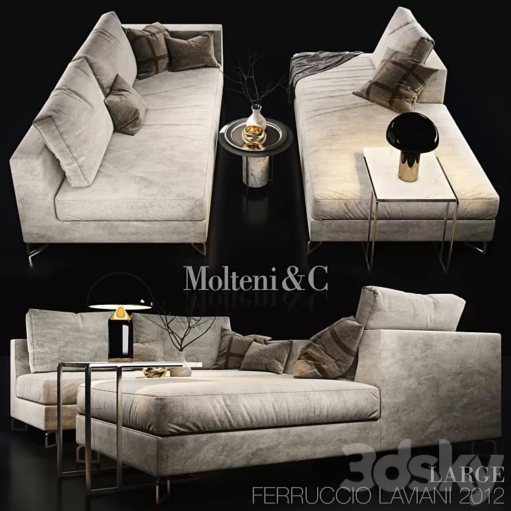 Sofa Molteni c LARGE white 3D Model