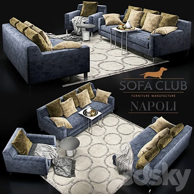 Sofa Napoli Sofa Club blue 3DModel