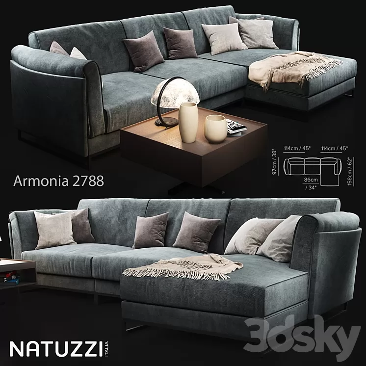 Sofa Natuzzi Armonia 2788 3D Model
