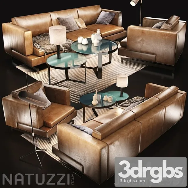 Sofa natuzzi jeremy 2987 2 3D Model Free