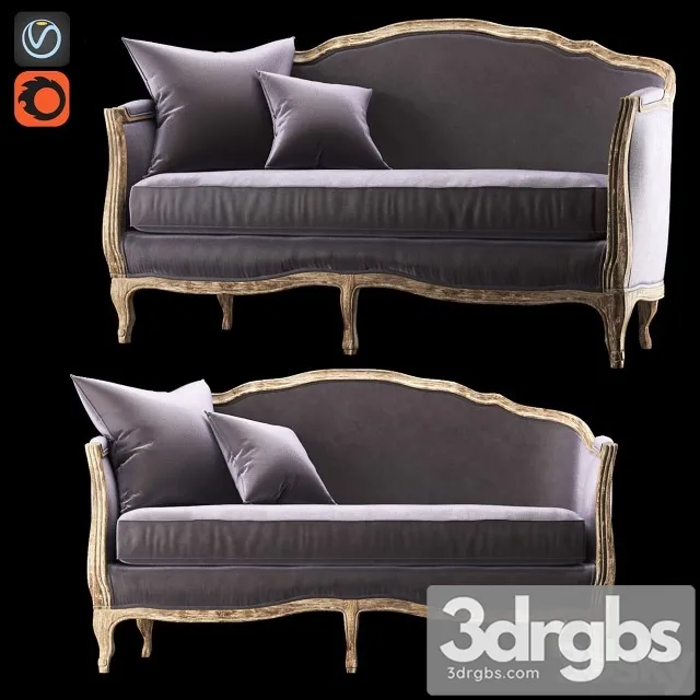 Sofa Ondine Salon Bench 3D Model Free