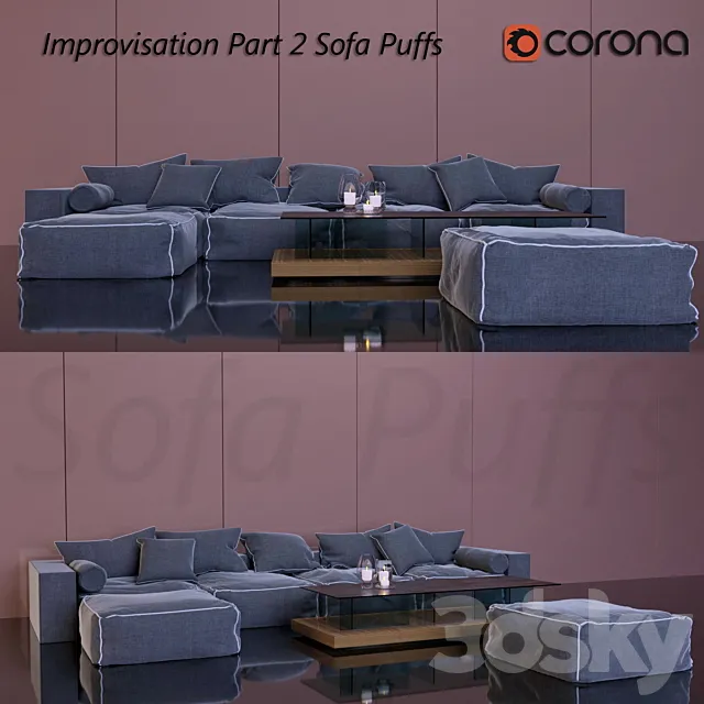 Sofa Puffs 3D Model