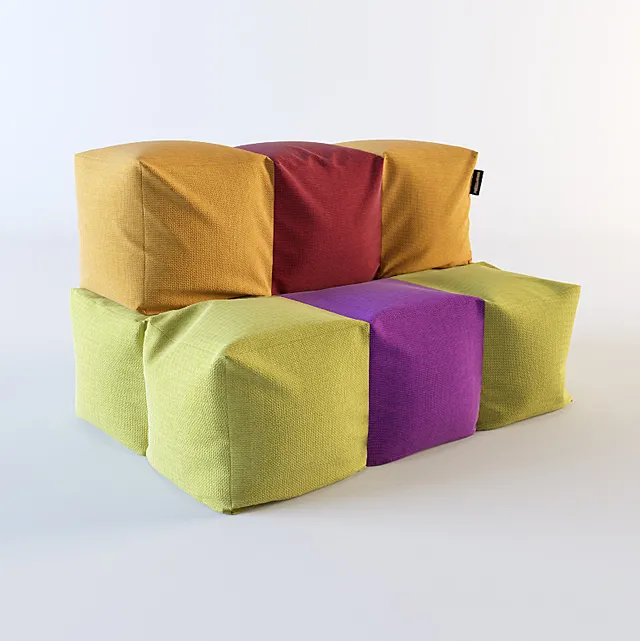 Sofa puffs of Tetris _ from Smartballs. 3D Model