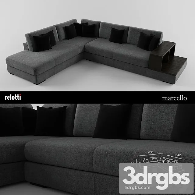 Sofa relotti marcello 2 3D Model Free