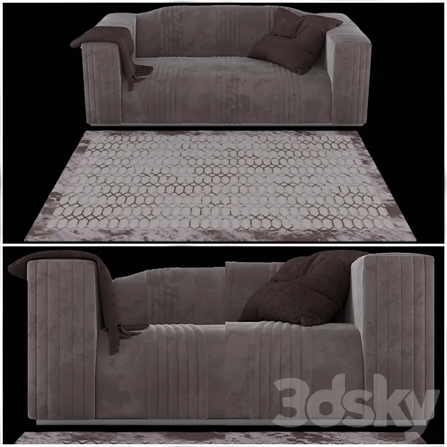 Sofa Rugiano the Cadillac and carpet Rugiano Platinum 3DModel